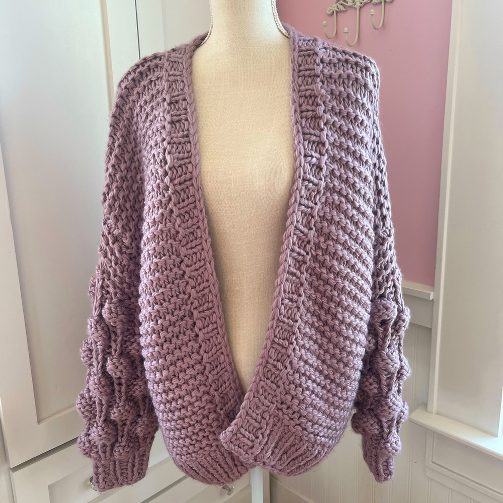 NWT Macaron Mauve Cardigan Sweater